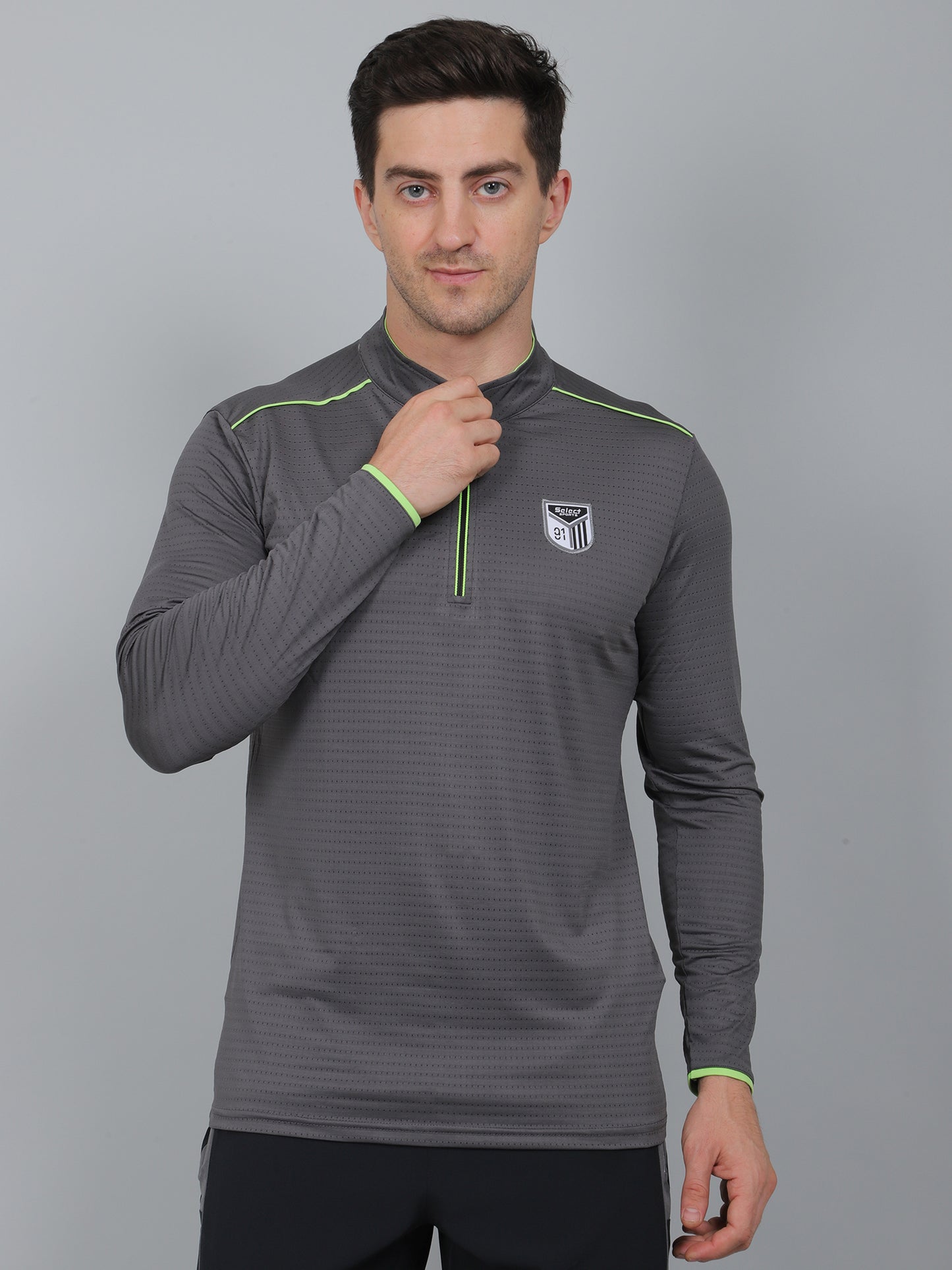 SELECT SP-181 DRYFIT ROUND NECK DARK GREY T-SHIRT