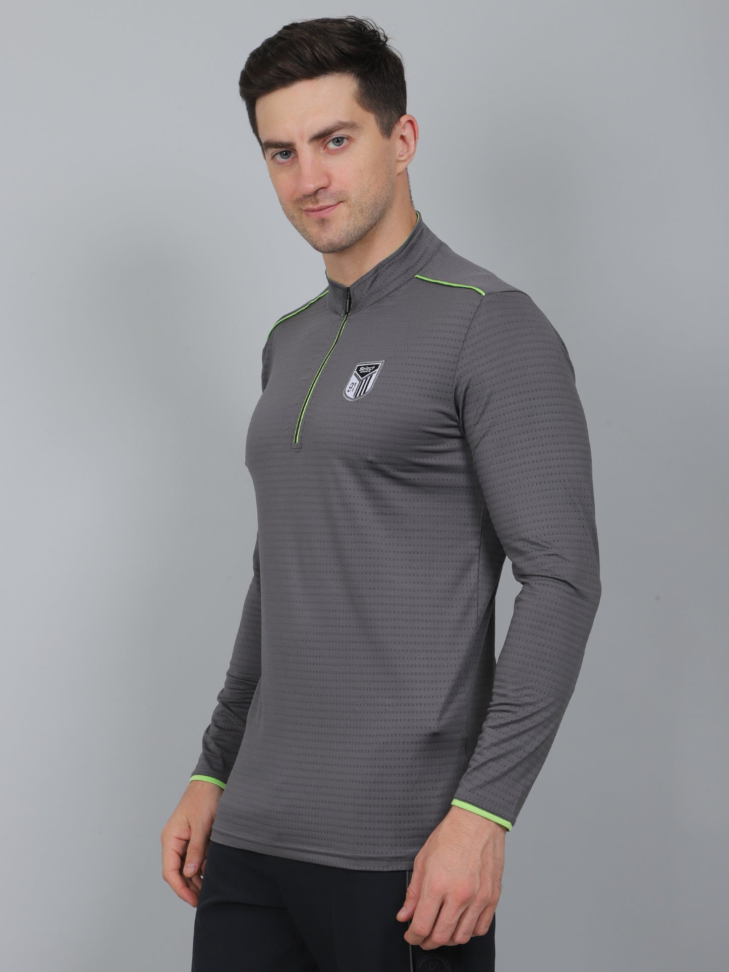 SELECT SP-181 DRYFIT ROUND NECK DARK GREY T-SHIRT