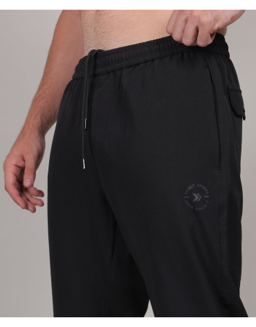 SELECT TERRY BACK DOUBLE POCKET TRACK PANT BLACK FOR MEN