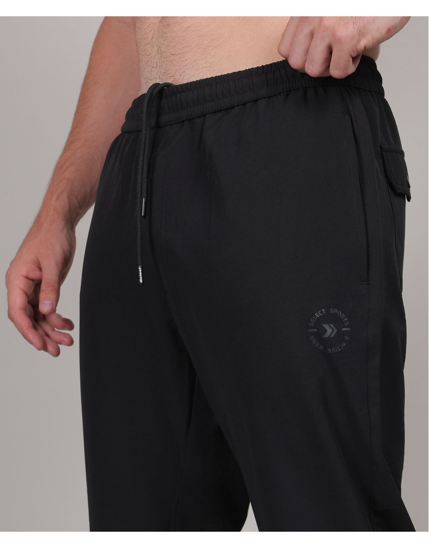 SELECT TERRY BACK DOUBLE POCKET TRACK PANT BLACK FOR MEN