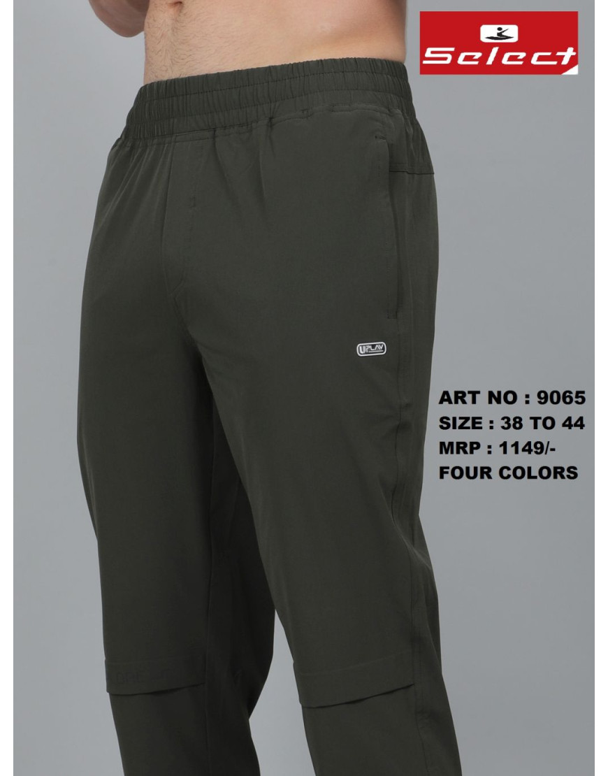 SELECT BASIC CRUSH LYCRA TRACKPANT OLIVE FOR MEN
