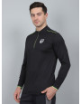 SELECT FULLSLEEVE POLO ZIPPER T-SHIRT BLACK FOR MEN