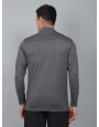 SELECT FULLSLEEVE POLO ZIPPER T-SHIRT DARK GREY FOR MEN