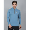 SELECT FULLSLEEVE POLO ZIPPER T-SHIRT SKY BLUE FOR MEN
