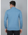 SELECT FULLSLEEVE POLO ZIPPER T-SHIRT SKY BLUE FOR MEN