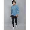 SELECT FULLSLEEVE POLO ZIPPER T-SHIRT SKY BLUE FOR MEN
