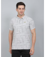 SELECT PRINT POLO LIGHT GREY FOR MEN