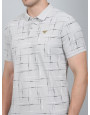 SELECT PRINT POLO LIGHT GREY FOR MEN