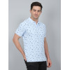 SELECT PRINT POLO SKY BLUE FOR MEN