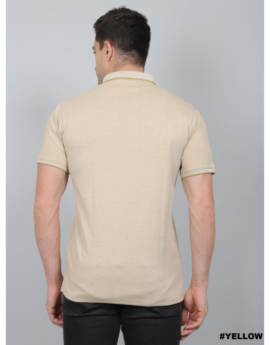 SELECT COTTON LYCRA POLO  T-SHIRT CAMEL FOR MEN