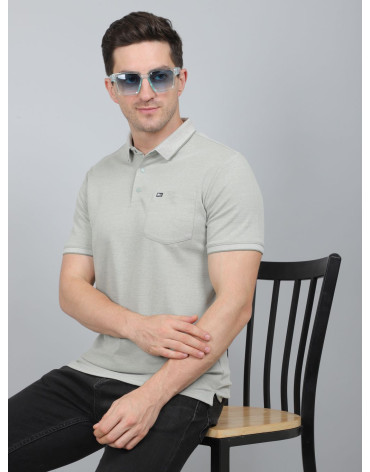 SELECT COTTON LYCRA POLO  T-SHIRT GREEN FOR MEN