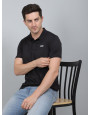 SELECT WAVE JAQAURD POLO T-SHIRT BLACK FOR MEN
