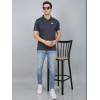 SELECT WAVE JAQAURD POLO T-SHIRT DARK GREY FOR MEN