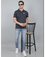 SELECT WAVE JAQAURD POLO T-SHIRT DARK GREY FOR MEN