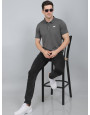 SELECT WAVE JAQAURD POLO T-SHIRT LIGHT GREY FOR MEN