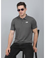 SELECT WAVE JAQAURD POLO T-SHIRT LIGHT GREY FOR MEN