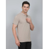 SELECT WAVE JAQAURD POLO T-SHIRT CAMEL FOR MEN