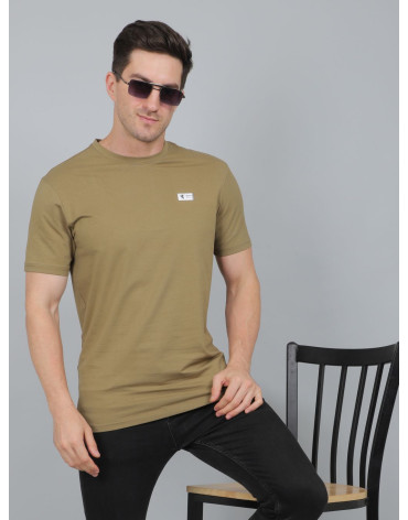 SELECT COTTON ROUNDNECK T-SHIRT CAMEL FOR MEN