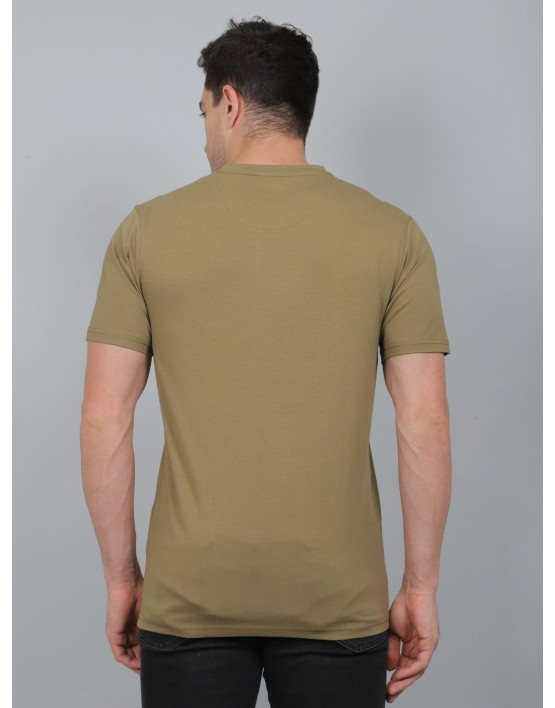 SELECT COTTON ROUNDNECK T-SHIRT CAMEL FOR MEN