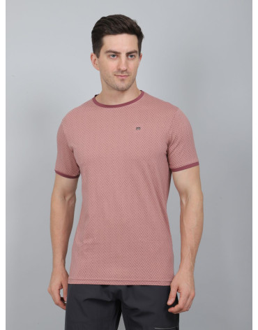 SELECT PRINT COTTON ROUNDNECK T-SHIRT CARROT FOR MEN