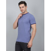 SELECT PRINT COTTON ROUNDNECK T-SHIRT PURPLE FOR MEN